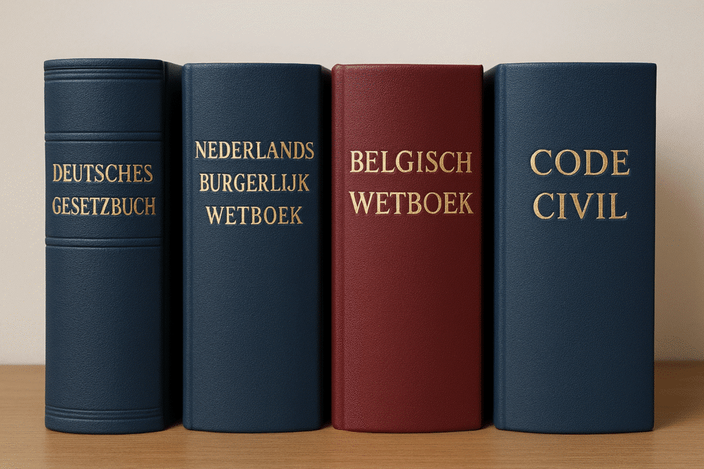 Duitse, Nederlandse, Belgische en Franse wetboeken