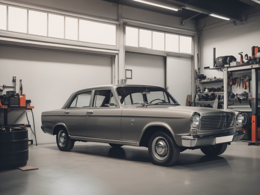 auto in een werkplaats