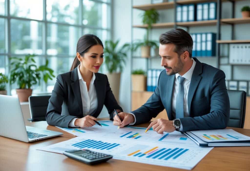 Zakelijke bespreking met grafieken
