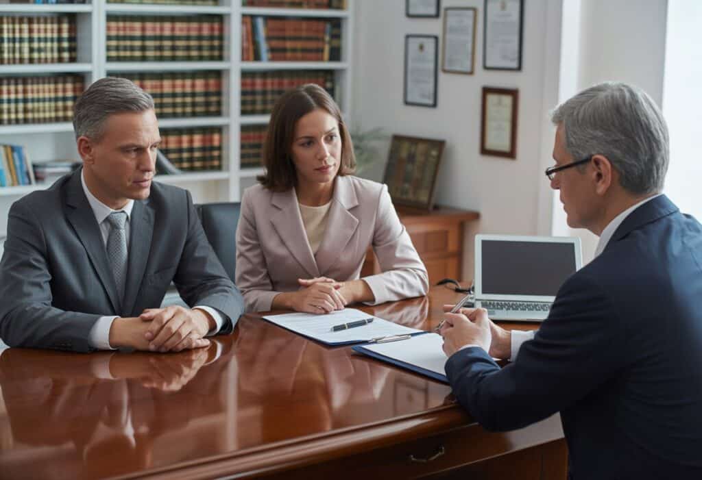 Bespreking aan een vergadertafel.