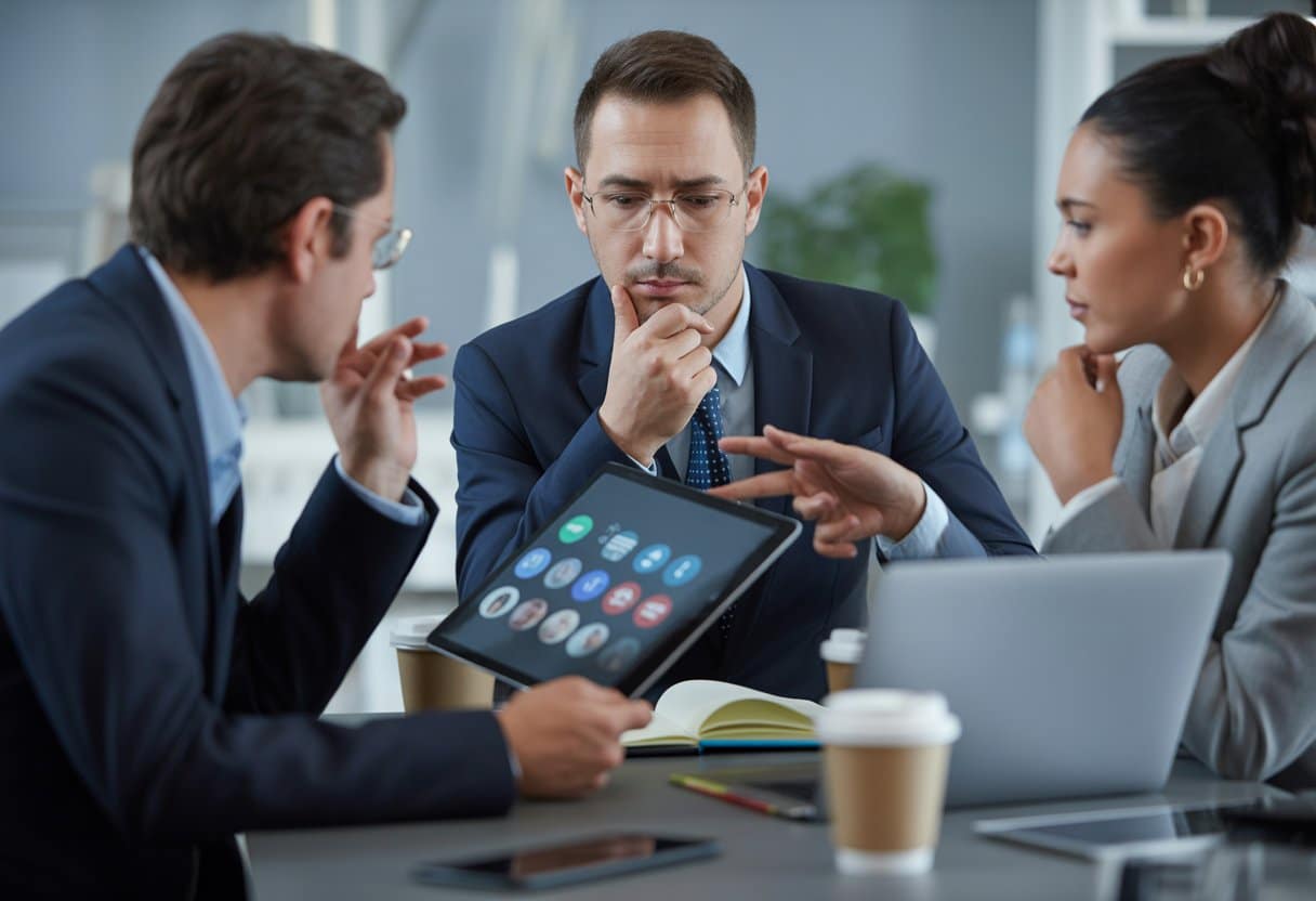 Drie professionals bespreken online beoordelingen en de grenzen van wat gezegd mag worden in een moderne kantooromgeving.