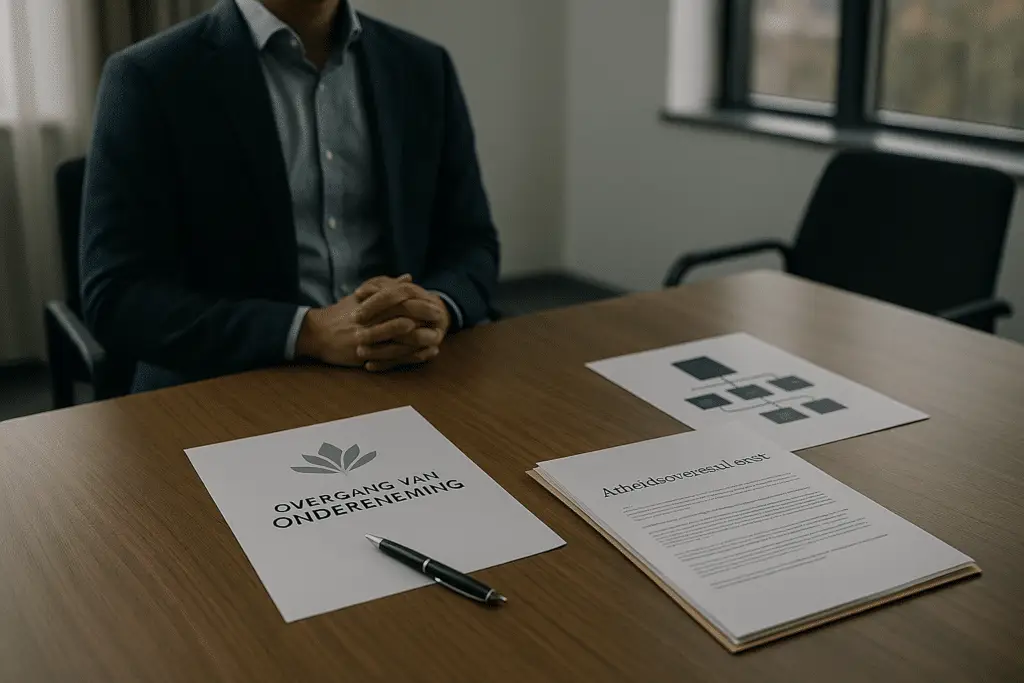 Contractdocumenten overgang van onderneming met arbeidsovereenkomst en weigeringsrechten werknemer