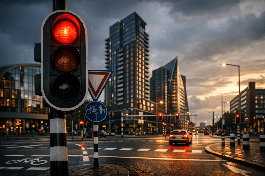 Rood verkeerslicht bij Nederlands kruispunt - juridische gevolgen bij overtreding met letsel