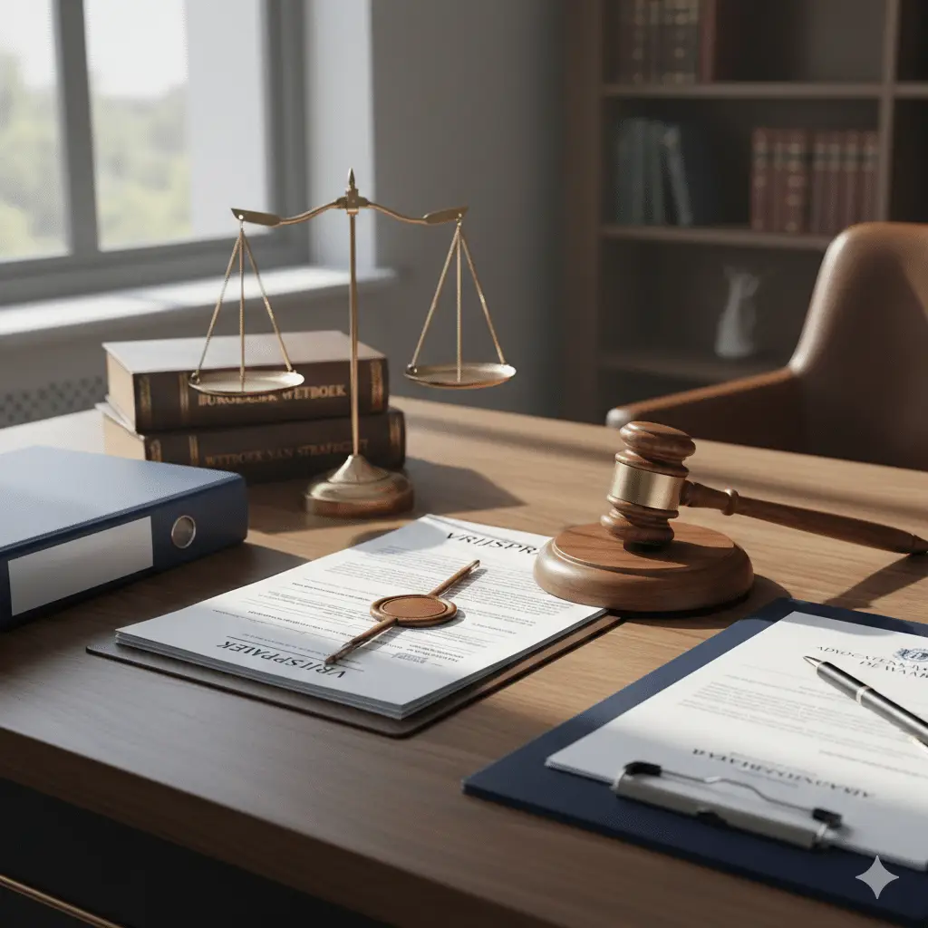 Professioneel bureau met juridische stukken betreffend valse aangifte, niet-ontvankelijkverklaring en strafrechtelijk verweer tegen toxische aangever