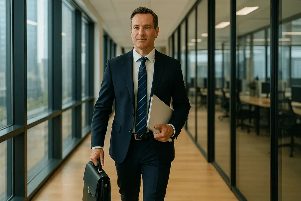 Zakelijke man in kantooromgeving