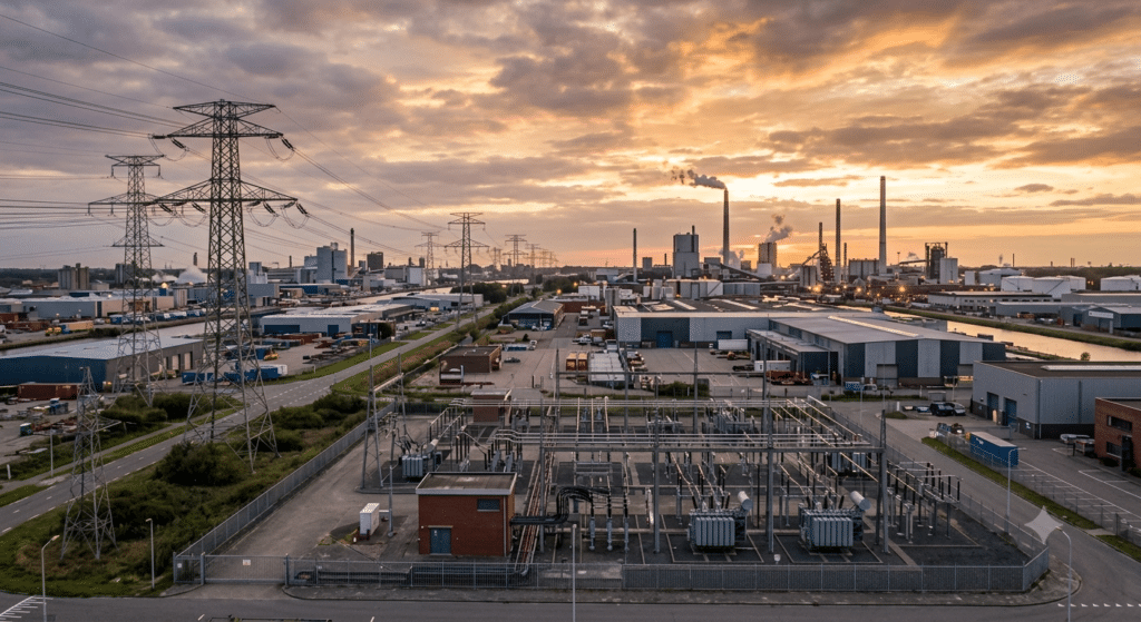 Industrieterrein met een gesloten distributiesysteem