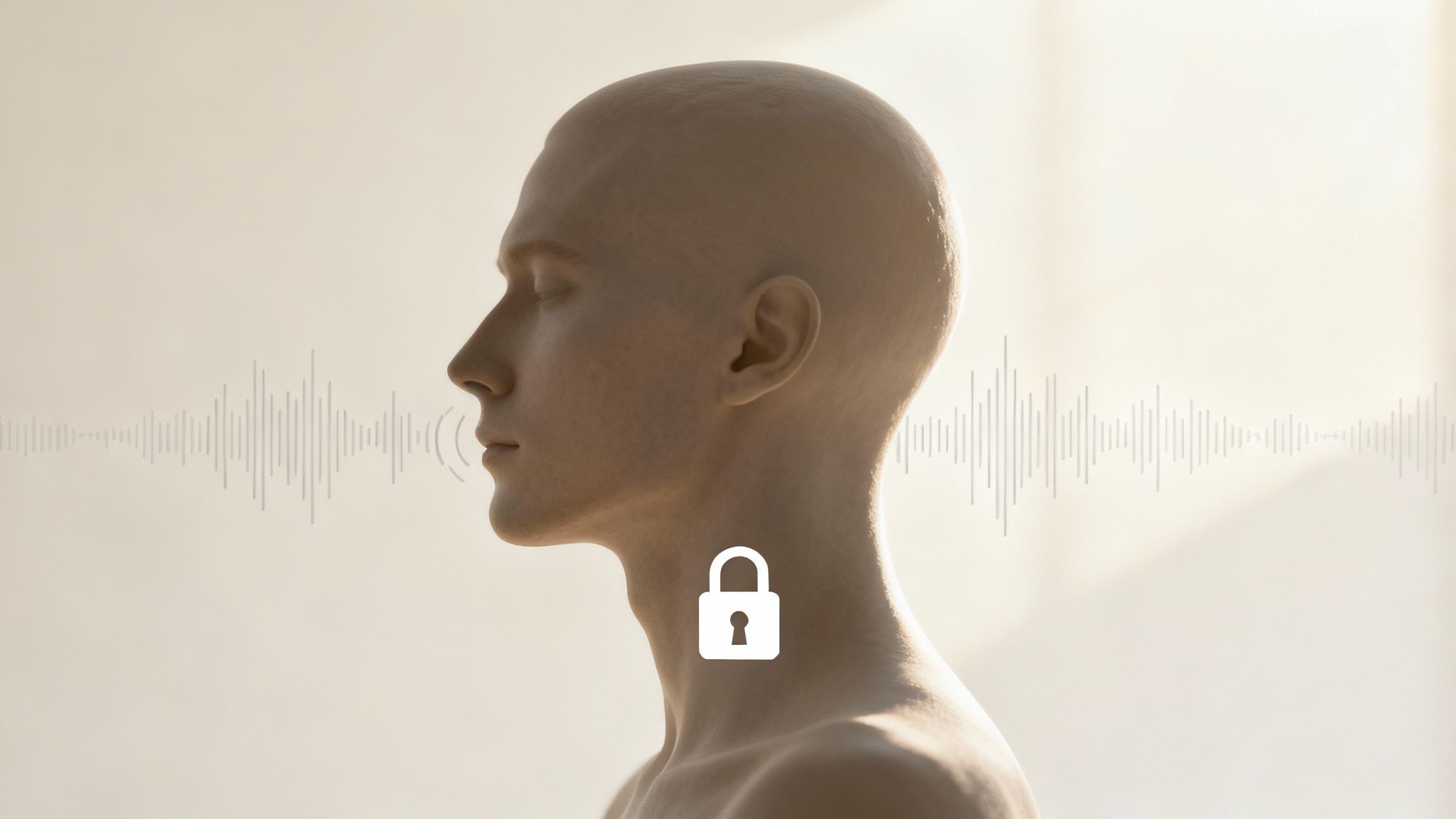 Een artistieke weergave van een gezicht opgebouwd uit digitale netwerklijnen, wat de link tussen biometrie en technologie symboliseert.