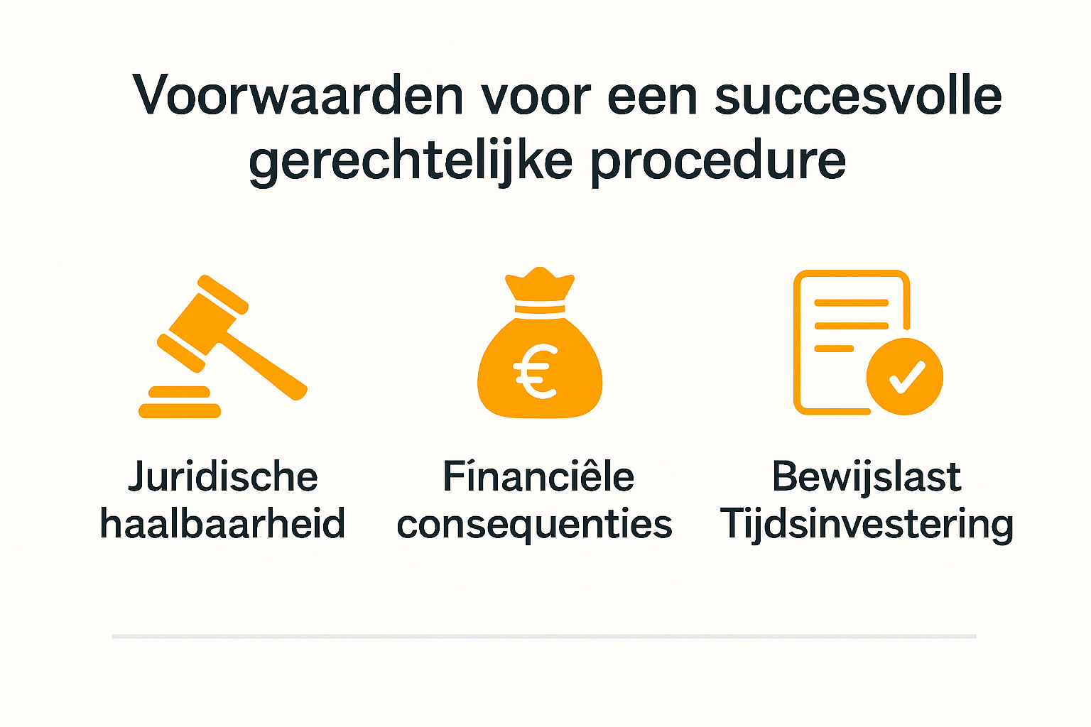 Infographic van voorwaarden voor gerechtelijke procedure