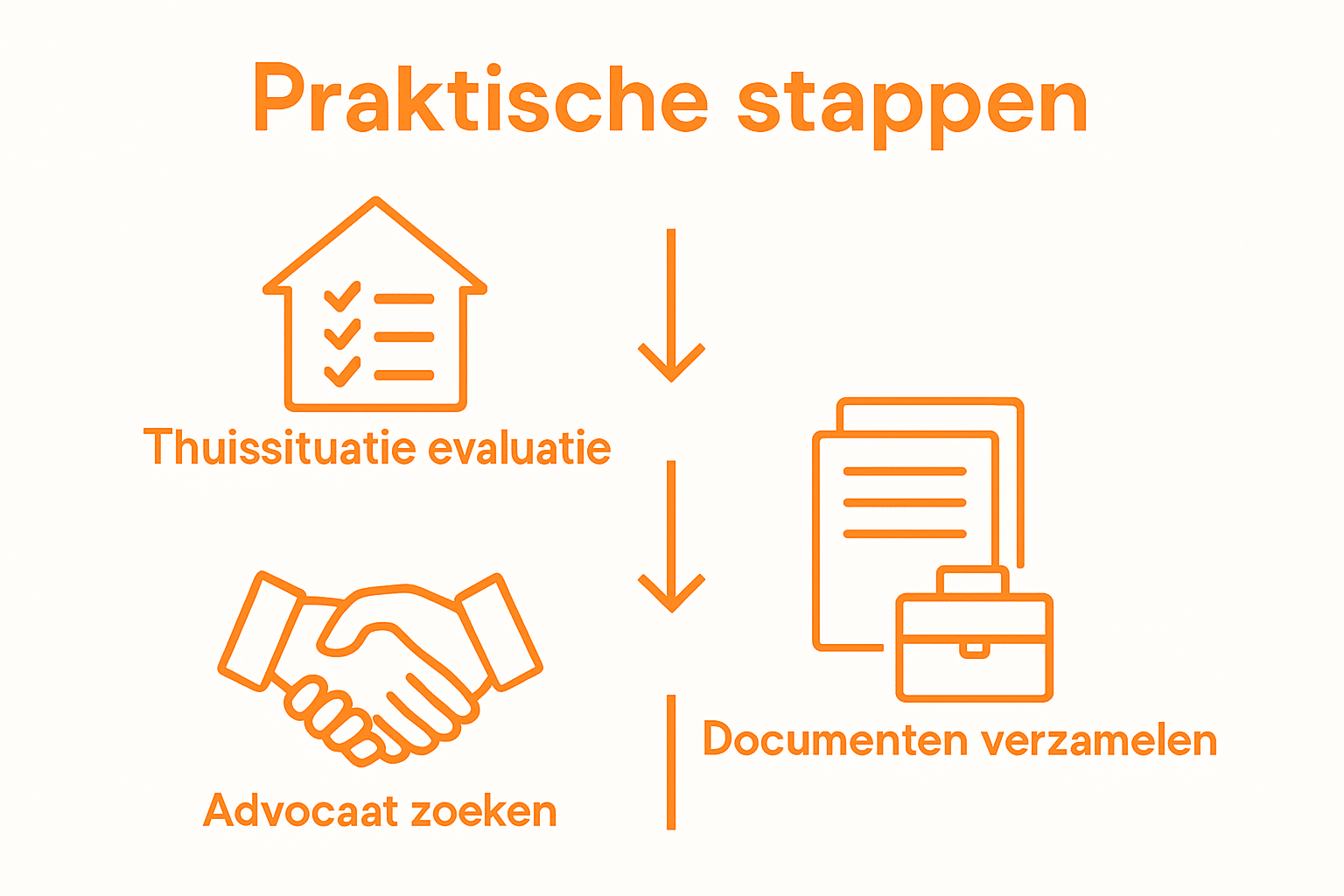 Infographic: drie stappen in gezamenlijk ouderschap met iconen