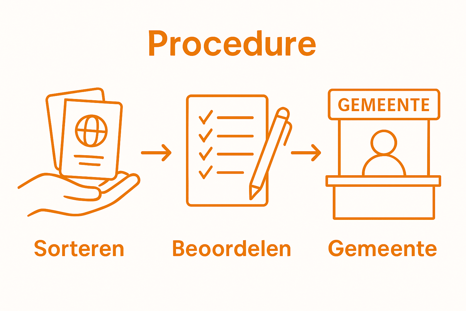Infographic van het naamswijziging aanvraagproces in drie stappen