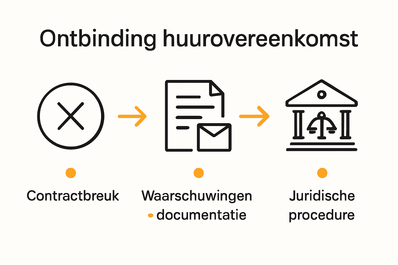 Infographic proces ontbinding huurovereenkomst stapsgewijs