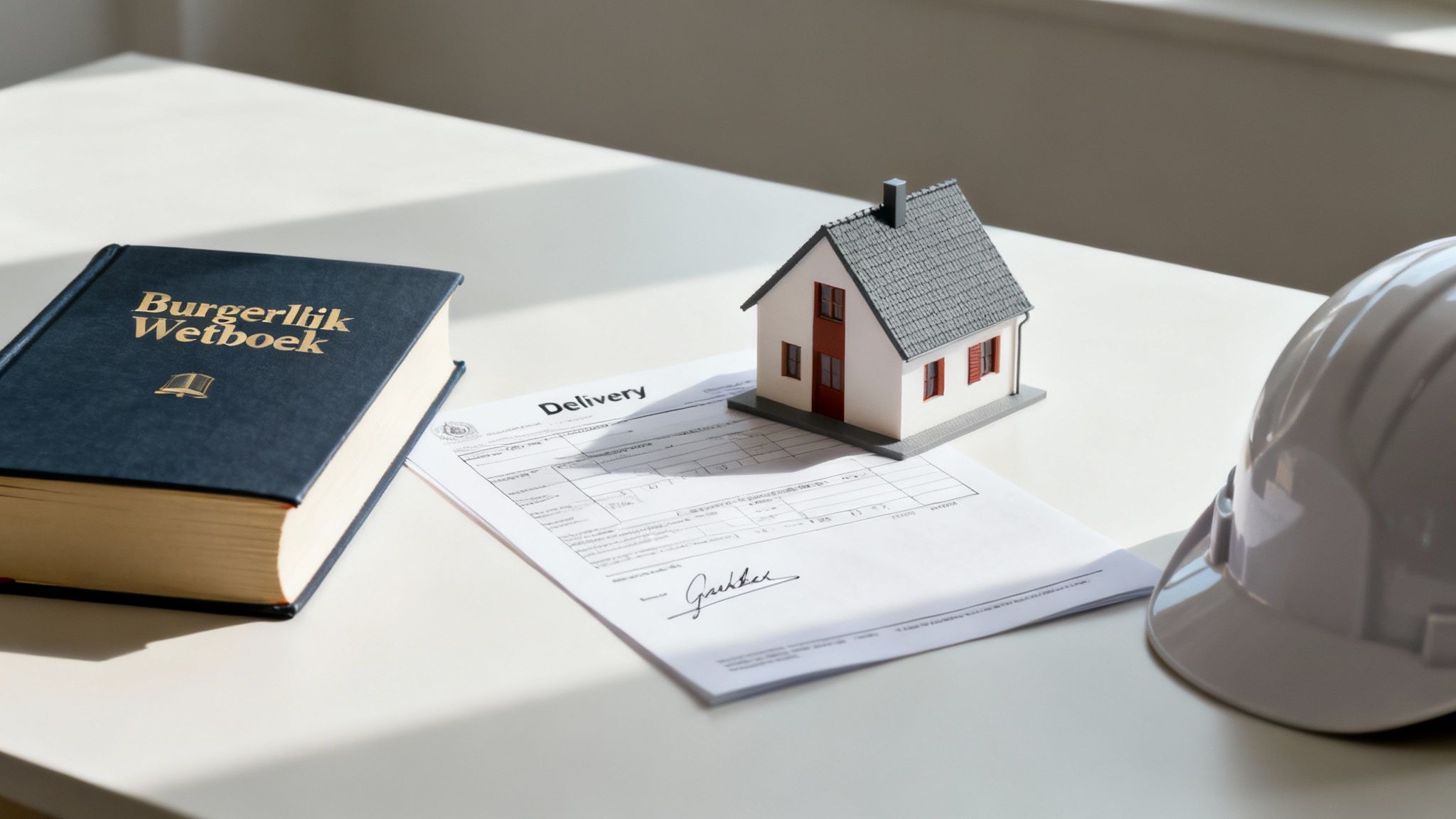 Een juridisch document wordt ondertekend met een vulpen op een bureau