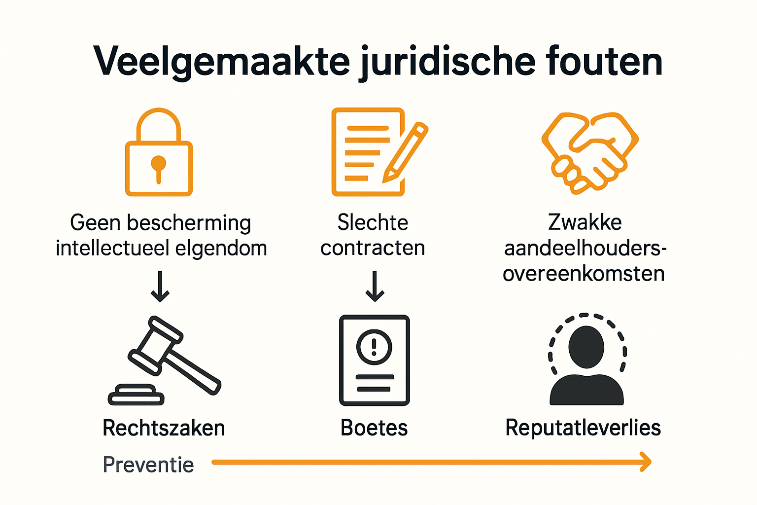 Infographic juridische fouten en gevolgen voor start-ups