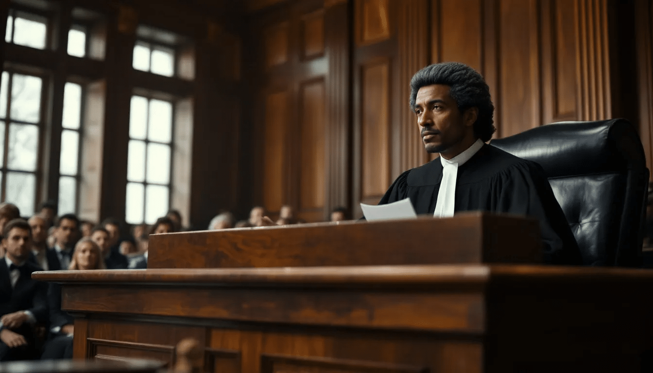 Rechter in een Nederlandse rechtszaal beoordeelt of een strafuitsluitingsgrond van toepassing is