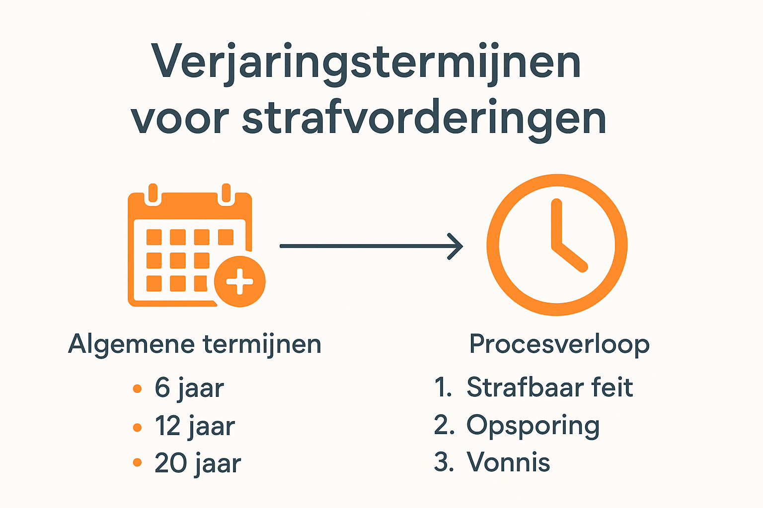Uitleg en overzicht verjaringstermijnen strafzaken infographic