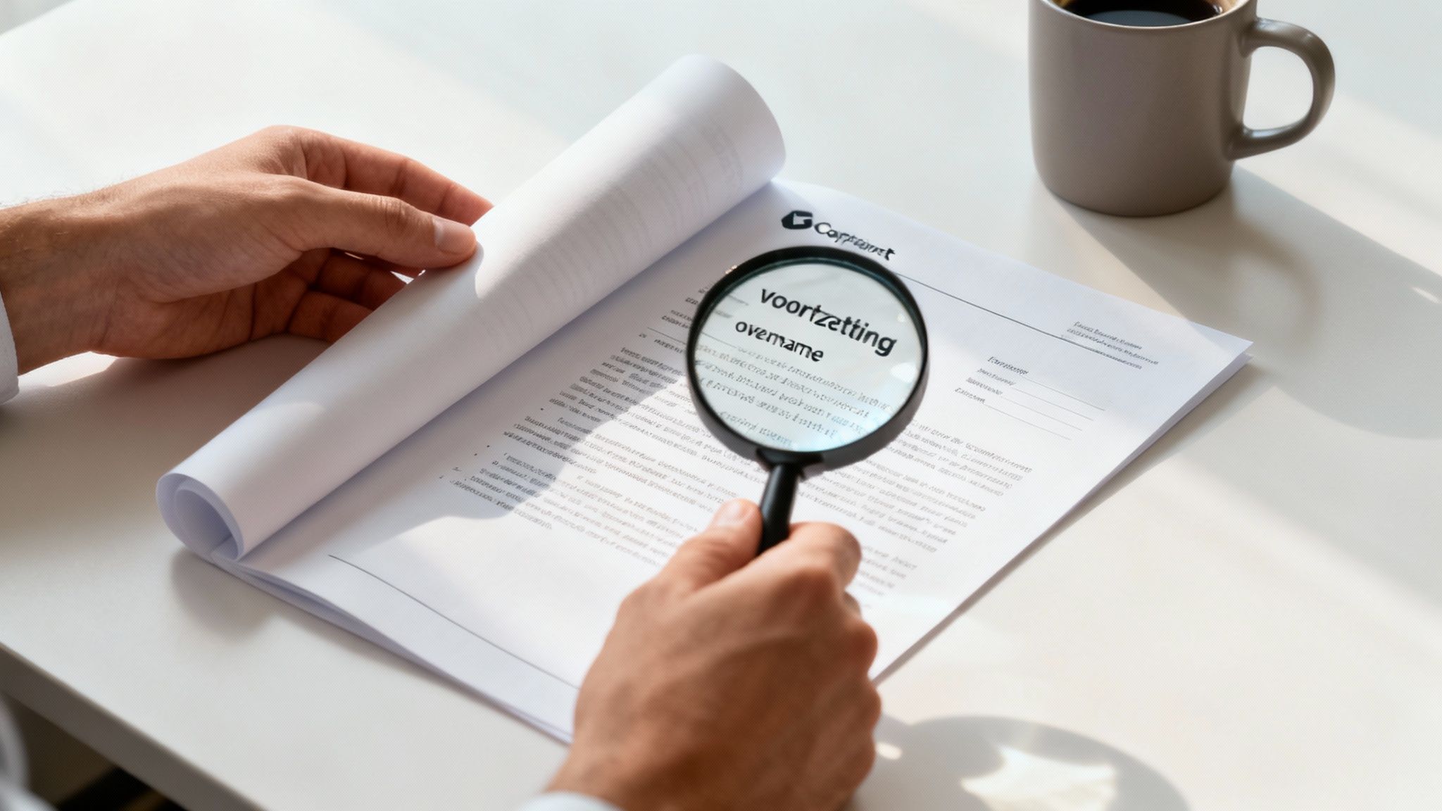 Een kompas en een pen liggen op een opengeslagen juridisch document, wat de leidende rol van het vennootschapscontract symboliseert.
