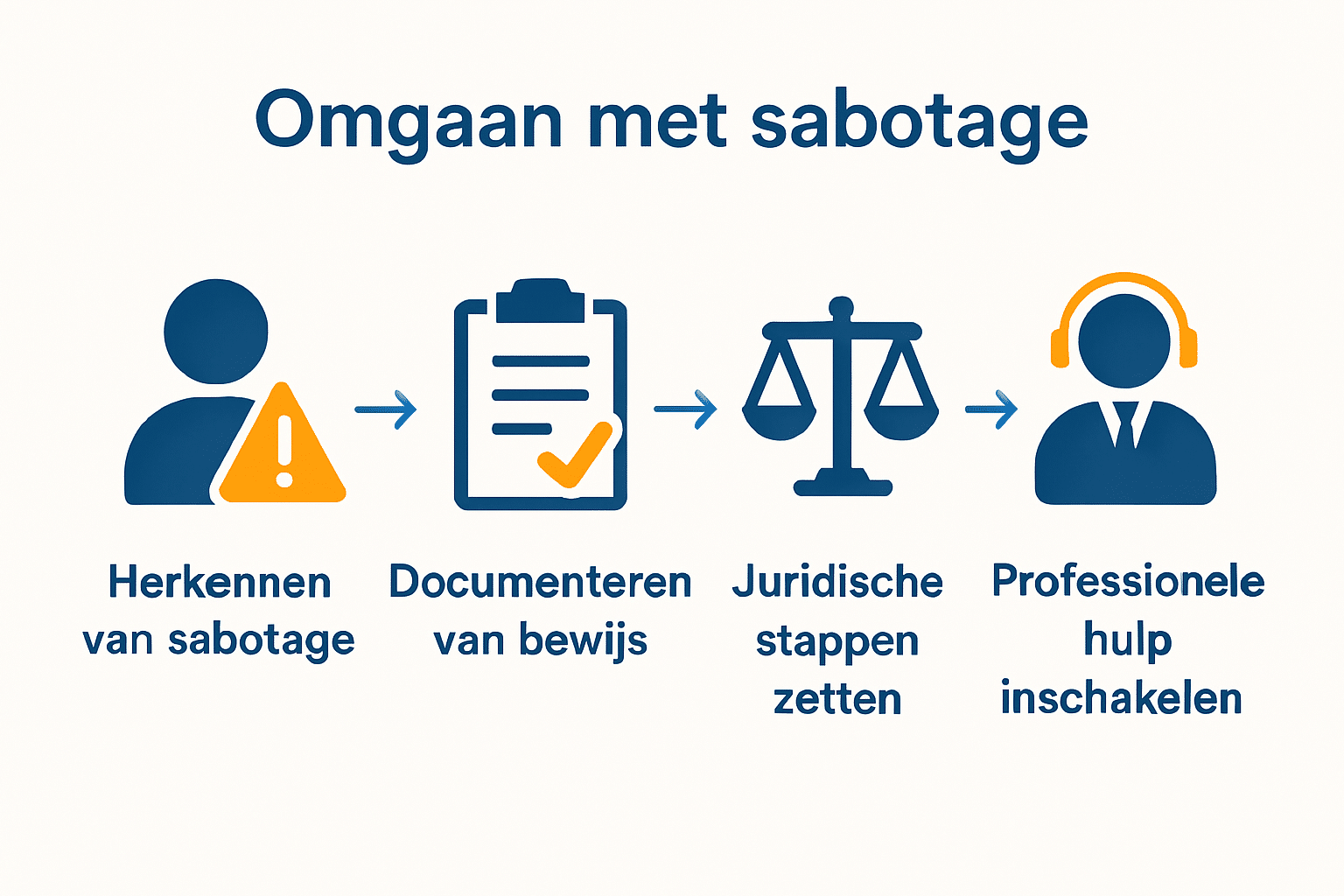 Infographic met stappenplan bij sabotage door mede-aandeelhouder