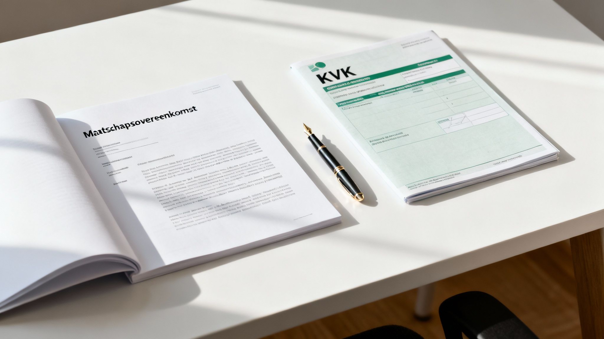 Twee professionals die een contract tekenen om een maatschap op te richten