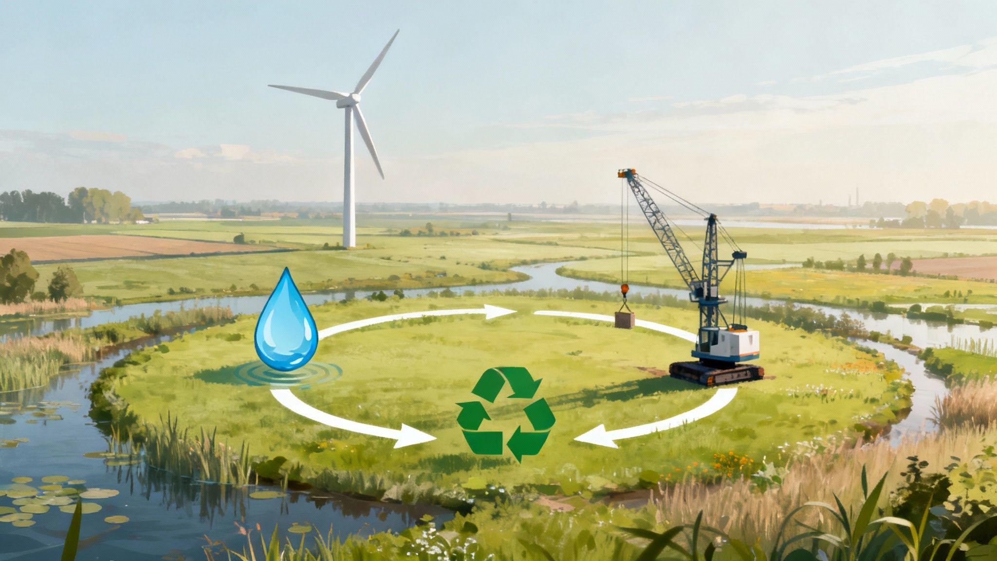Een hand die een jonge plant beschermt, symbolisch voor milieubescherming