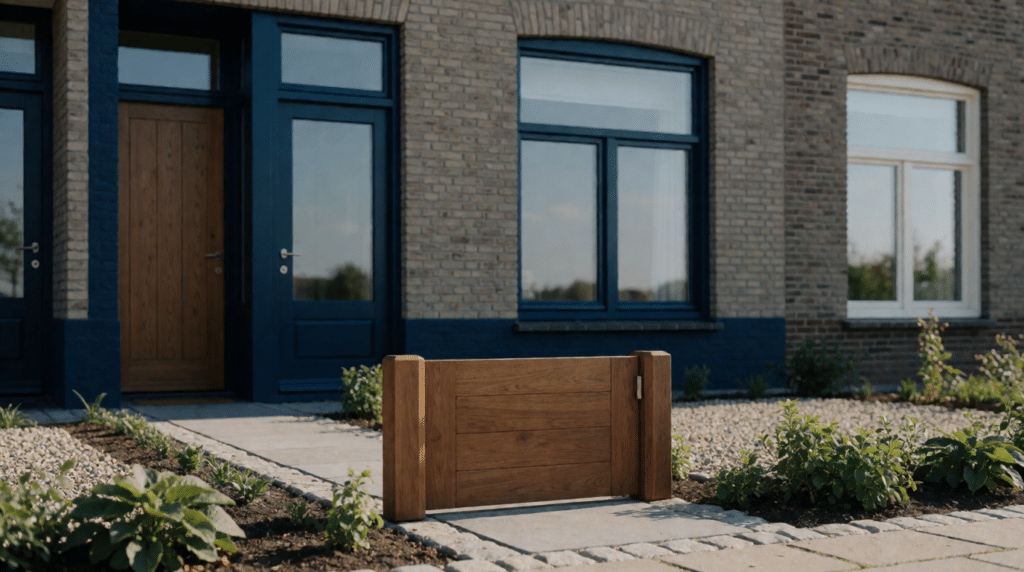 Voortuin met hek voor een Nederlandse rijtjeswoning
