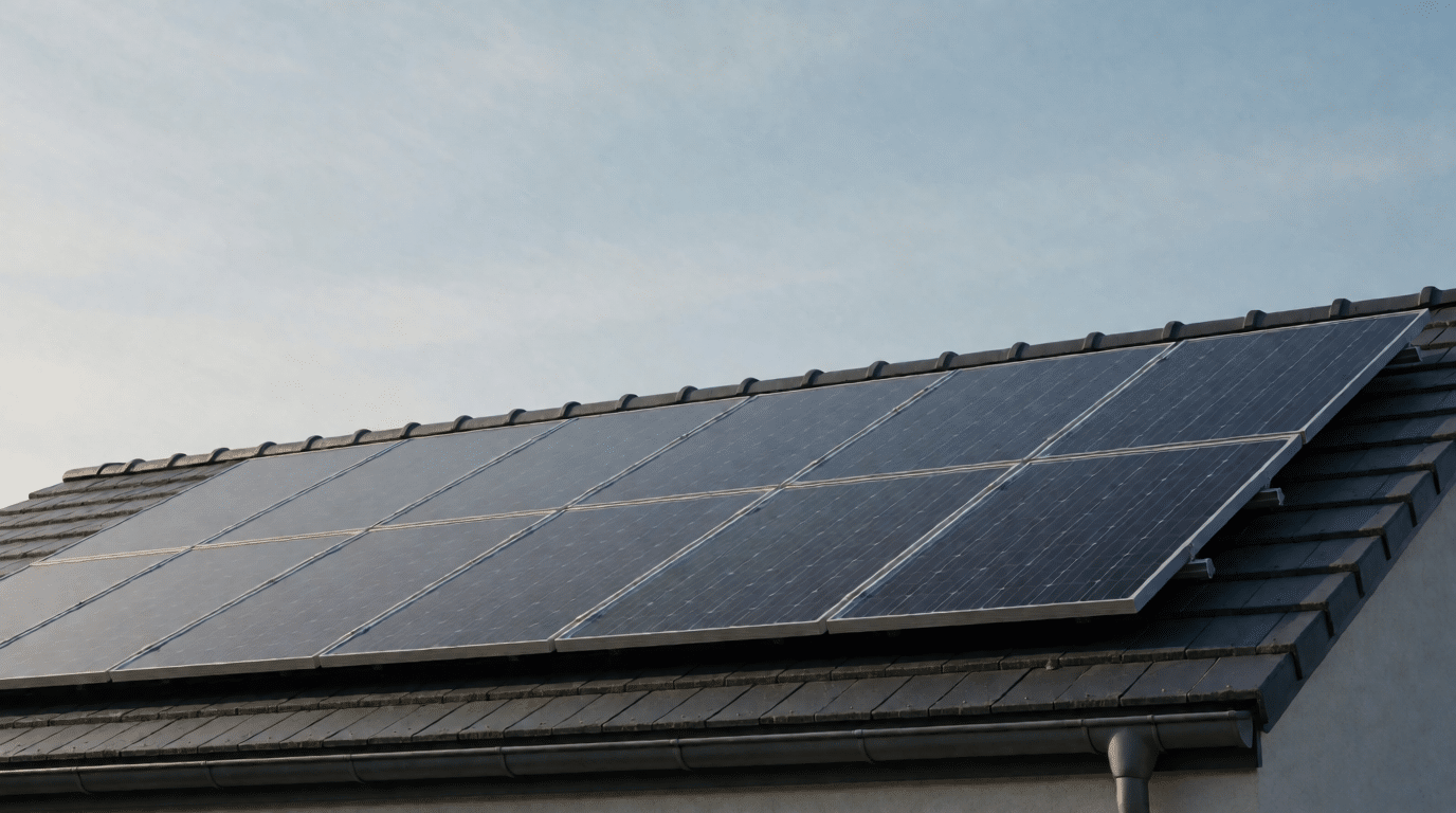 Zonnepanelen op een hellend dak