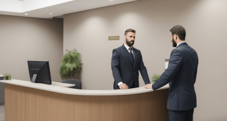 Professionele receptie met zakenlieden.