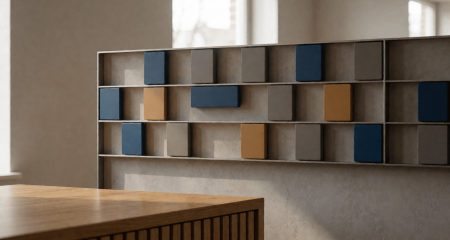 Planbord aan de wand met blanco gekleurde magneten