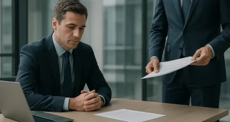 Twee mannen in een kantooromgeving.