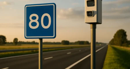 Nederlandse flitspaal met snelheidsbord op snelweg - snelheidsovertreding boete en bezwaar