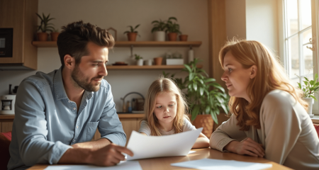 Gescheiden ouders bespreken regeling met dochter