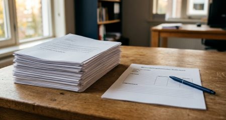 Lichte kantoortuin met lege flexplekken in de ochtend