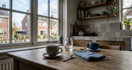 Serverruimte met blauwe indicatielampjes in lange belichting