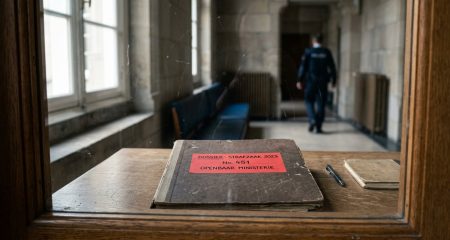 Nederlandse gevelrij met een huissleutel op de voorgrond
