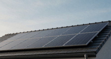 Zonnepanelen op een hellend dak
