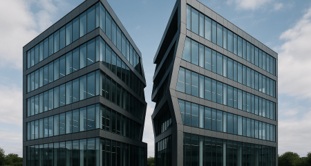 Moderne gebouwen met unieke architectuur