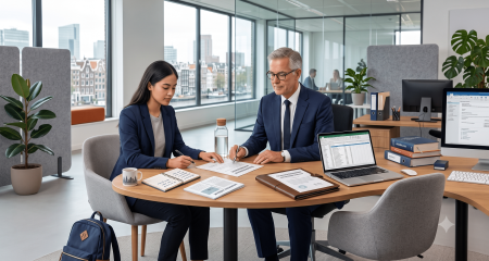 Stage of arbeidsovereenkomst: stagiair en werkgever bespreken de overeenkomst