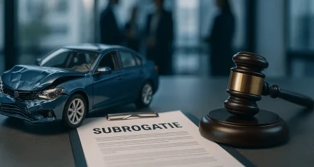 Auto, juridische documenten en hamer
