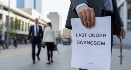 Document met juridische boodschap in hand