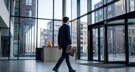 Werknemer aan het werk op een Nederlands kantoor met een geldige werkvergunning