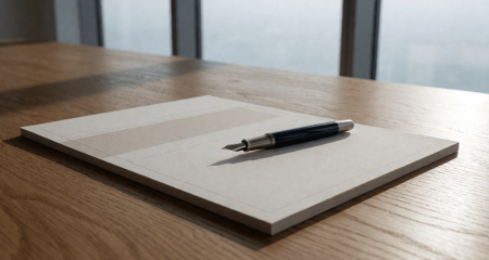 Contractpagina met een pen er dwars overheen op een vergadertafel